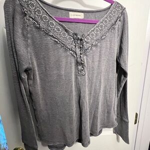Lucky Brand Women's Gray Lace Detail